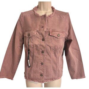 Liverpool Aster Mauve Rose Jean Jacket Size Petite Medium Button Up NWT $109